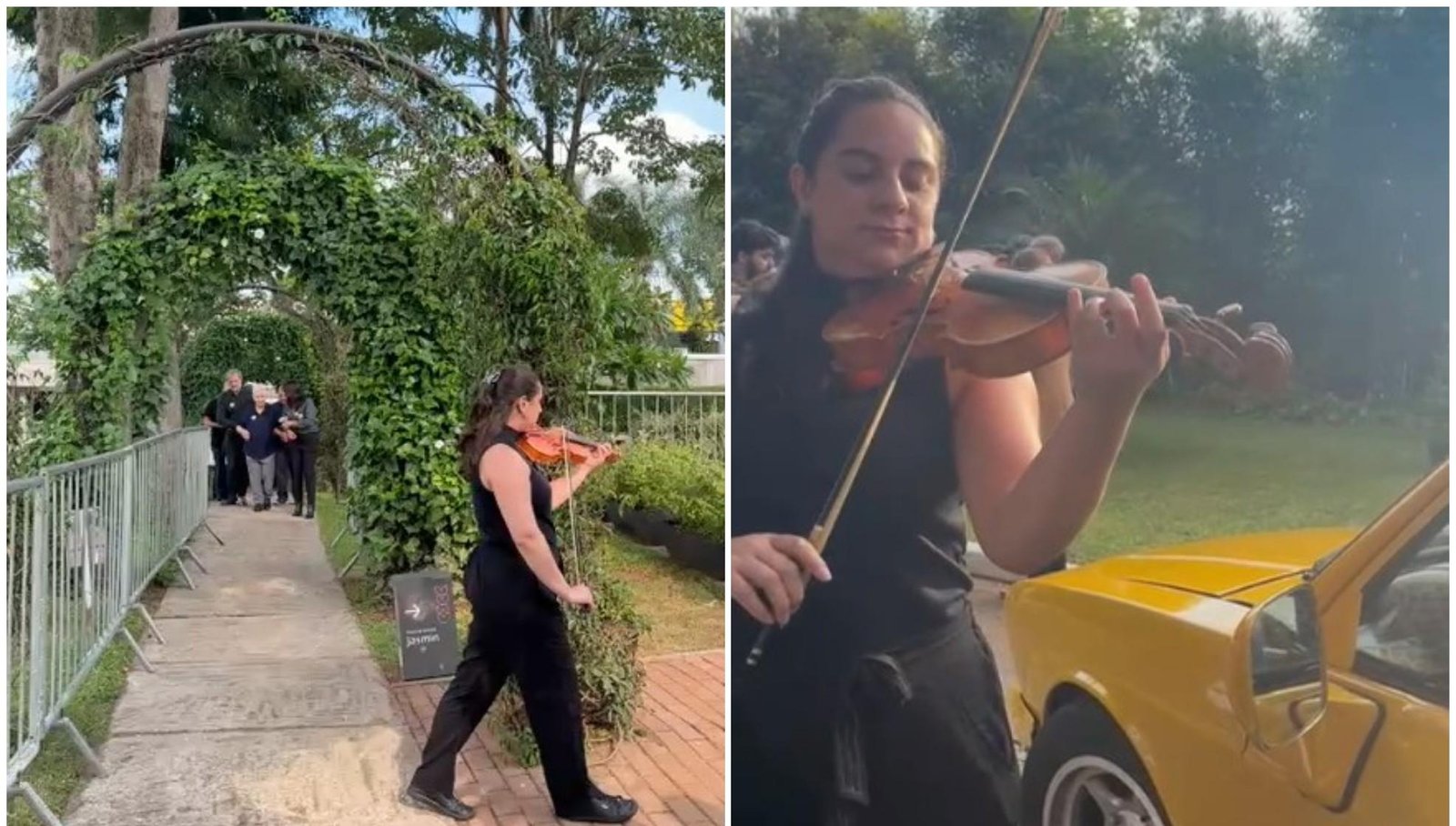 Violinista toca 'Pelados em Santos' em inauguração de memorial dos Mamonas Assassinas: 'Saudade não passa', diz mãe de Dinho | G1