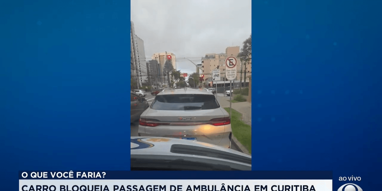 Vídeo mostra motorista não dando preferência a ambulância em Curitiba