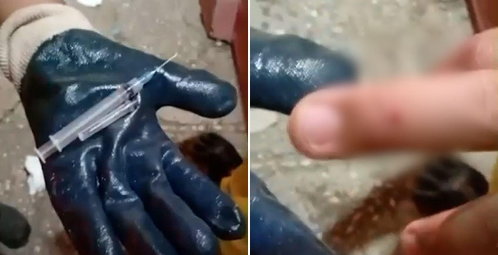 VÍDEO: Gari é perfurado por seringa descartada incorretamente | G1