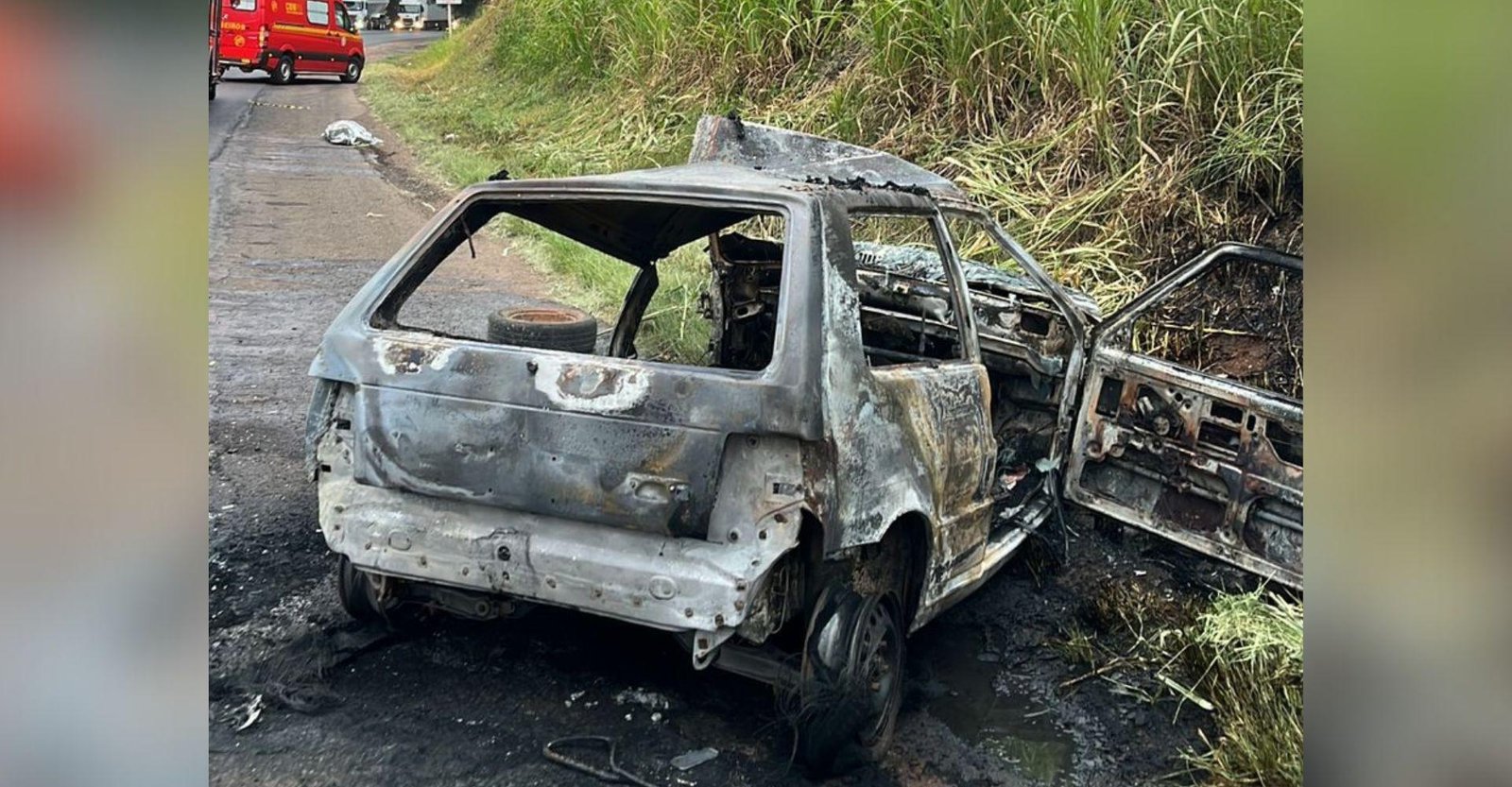 Carro pega fogo após bater em caminhão; motorista morreu | G1