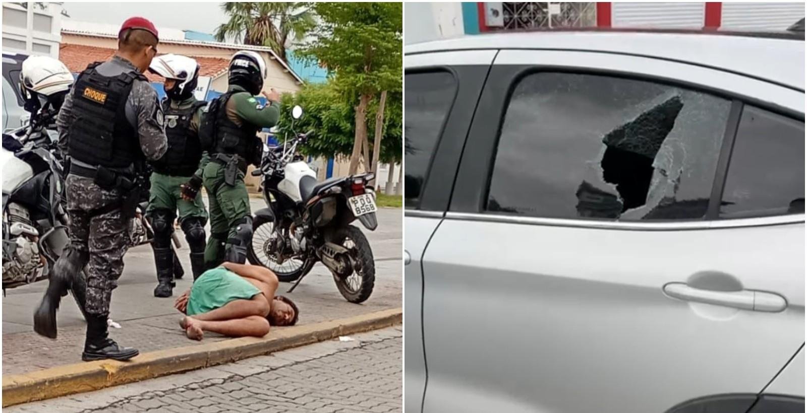 Homem preso em Sobral após danificar carros e agredir policial | G1