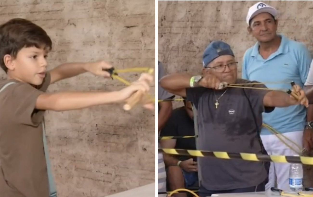 Baladeira, estilingue ou bodoque: brincadeira vira competição no TO | G1