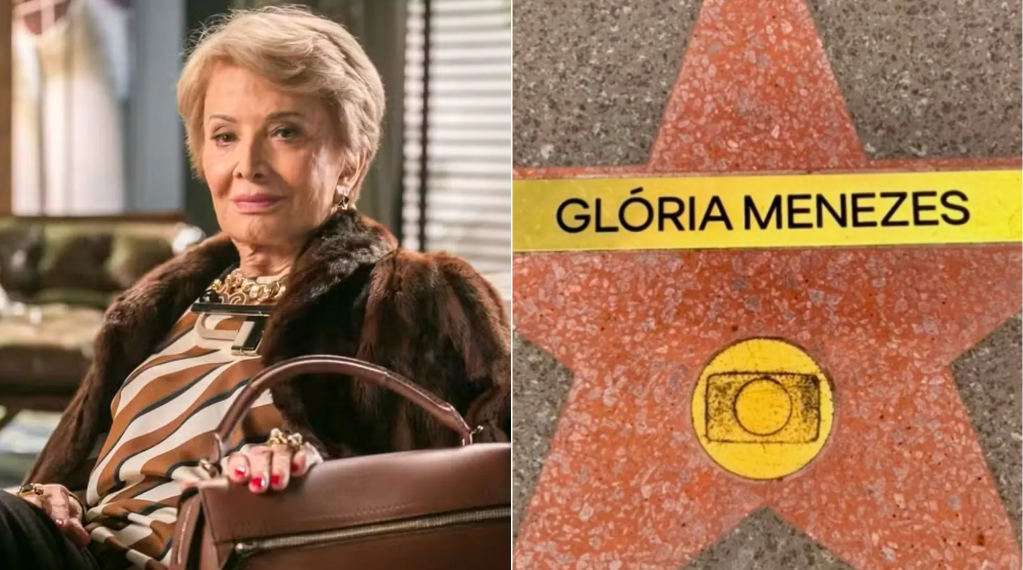Tarcísio Filho representou a mãe em homenagem na Calçada da Fama da TV Globo; veja vídeo