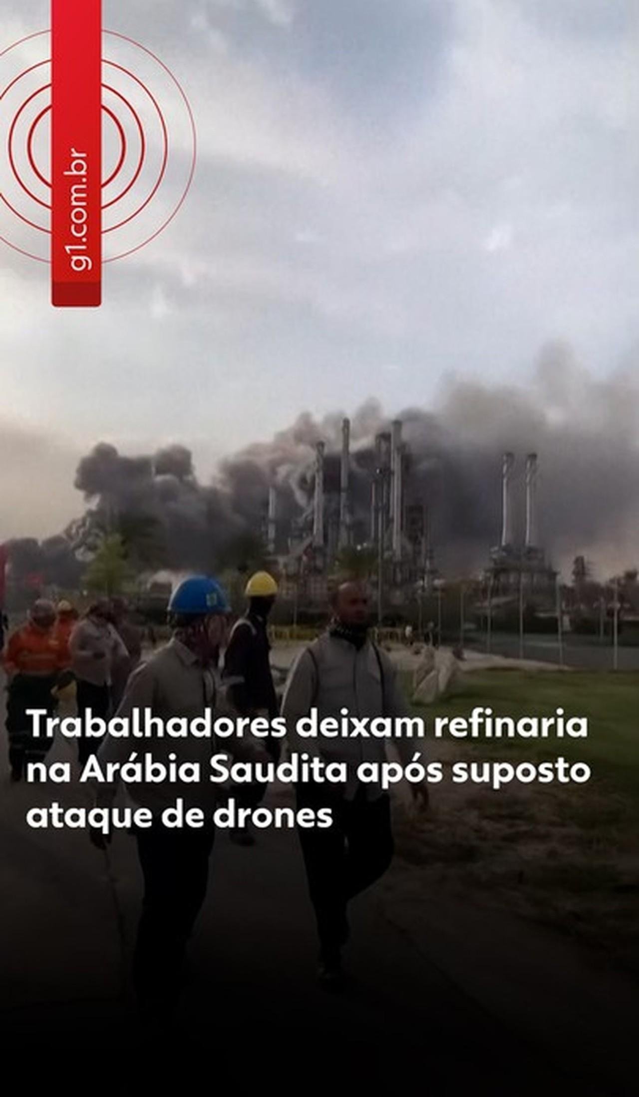 Drone atinge refinaria de petróleo na Arábia Saudita; VÍDEO | G1