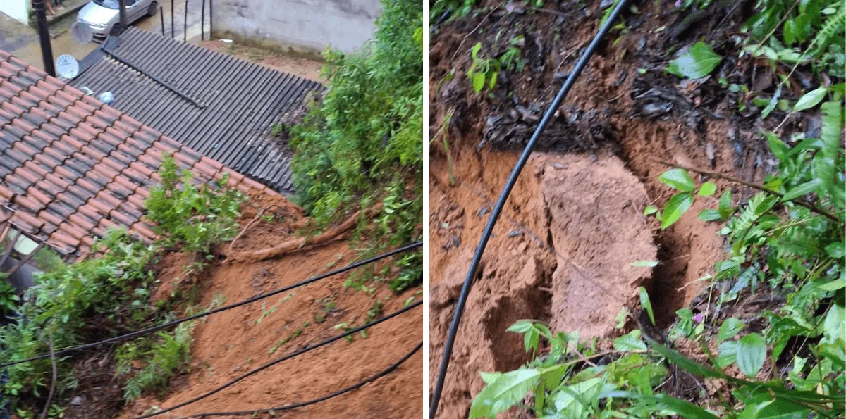 Deslizamento atinge casa e deixa cinco desalojados após chuvas em Ubatuba