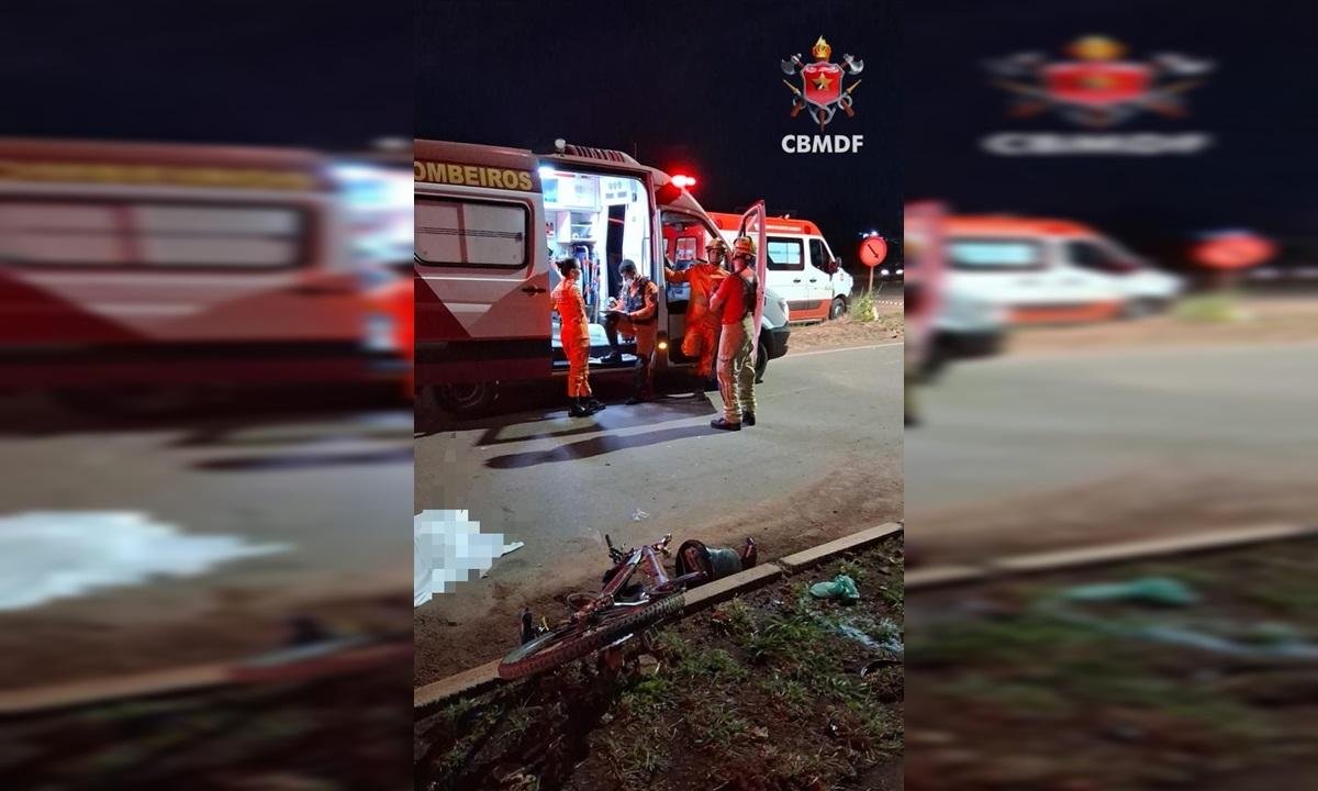 Ciclista de 59 anos morre após acidente com moto no DF