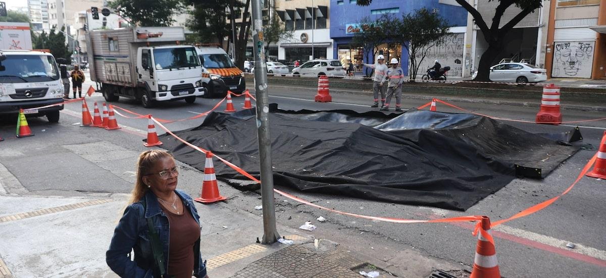 Cratera na Rua da Consolação foi causada por acúmulo de gases; entenda