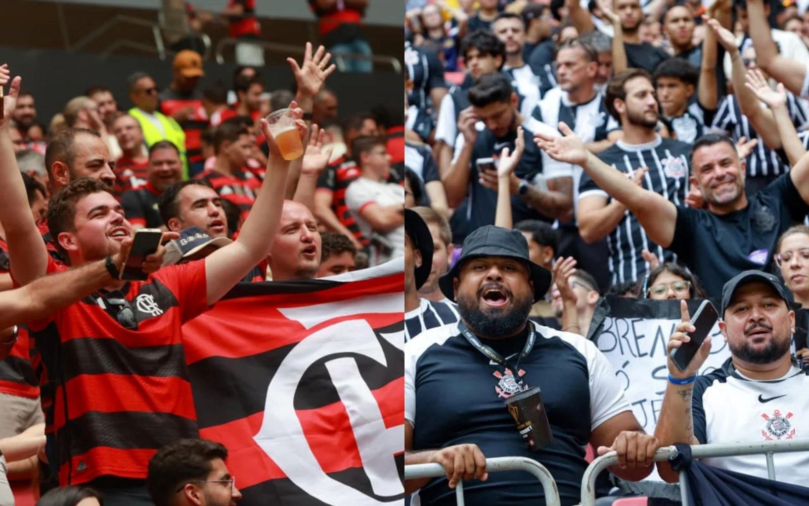 Supercopa: confira a festa dos torcedores nas arquibancadas do estádio