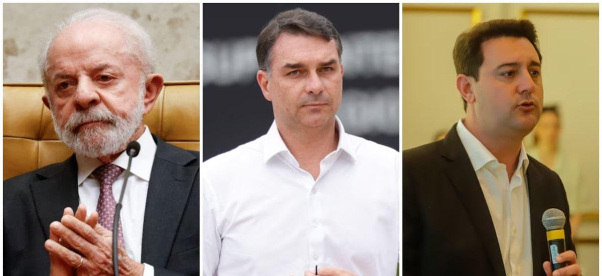 Lula lidera no primeiro turno e empata com Flávio Bolsonaro e Ratinho Jr. no segundo, diz pesquisa