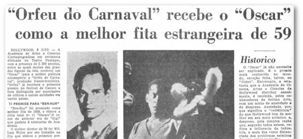 Brasil no Oscar: de Orfeu do Carnaval a Ainda Estou Aqui, a festa do cinema nas páginas do jornal