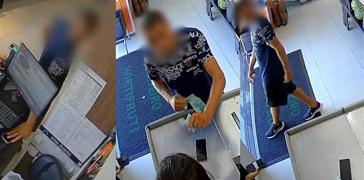 Homem furta celular, retorna minutos depois e devolve com R$ 200 | G1