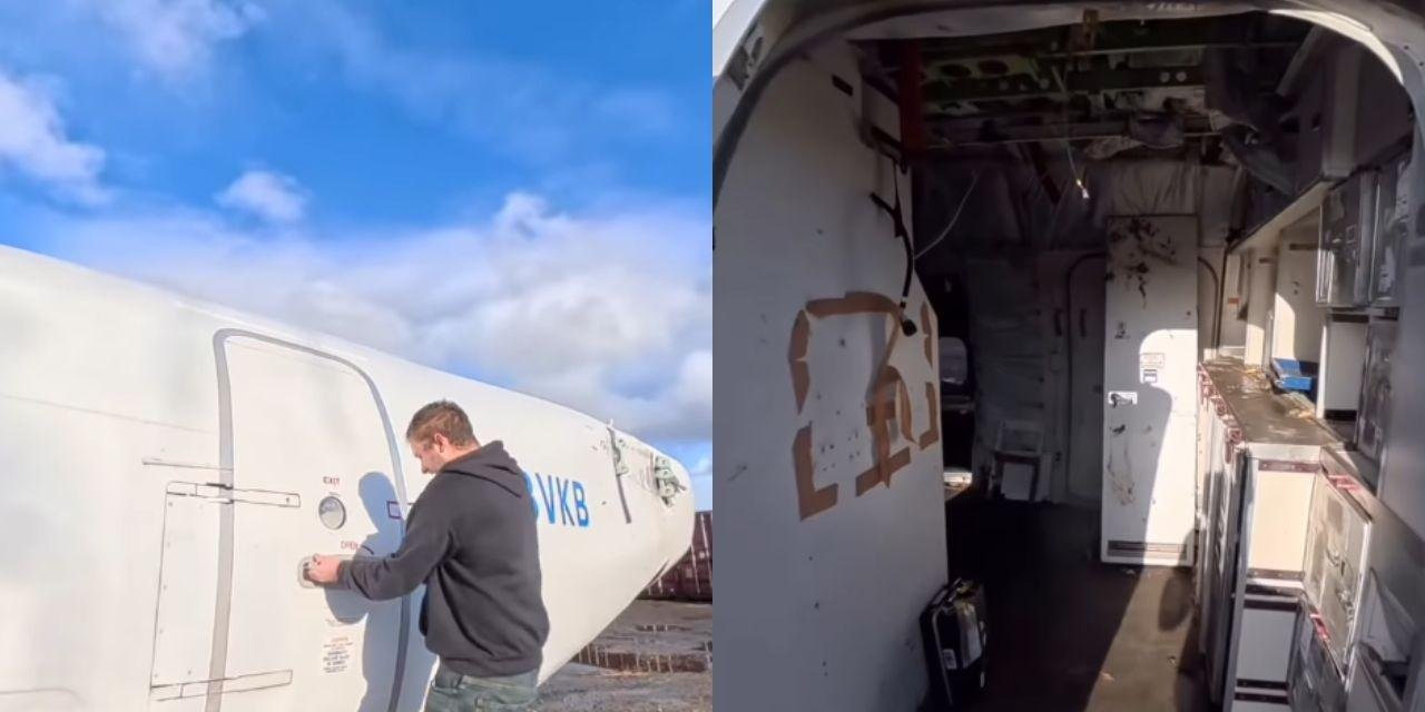 Bunker dentro de um avião: engenheiro viraliza ao transformar Boeing em abrigo subterrâneo no Reino Unido; vídeo