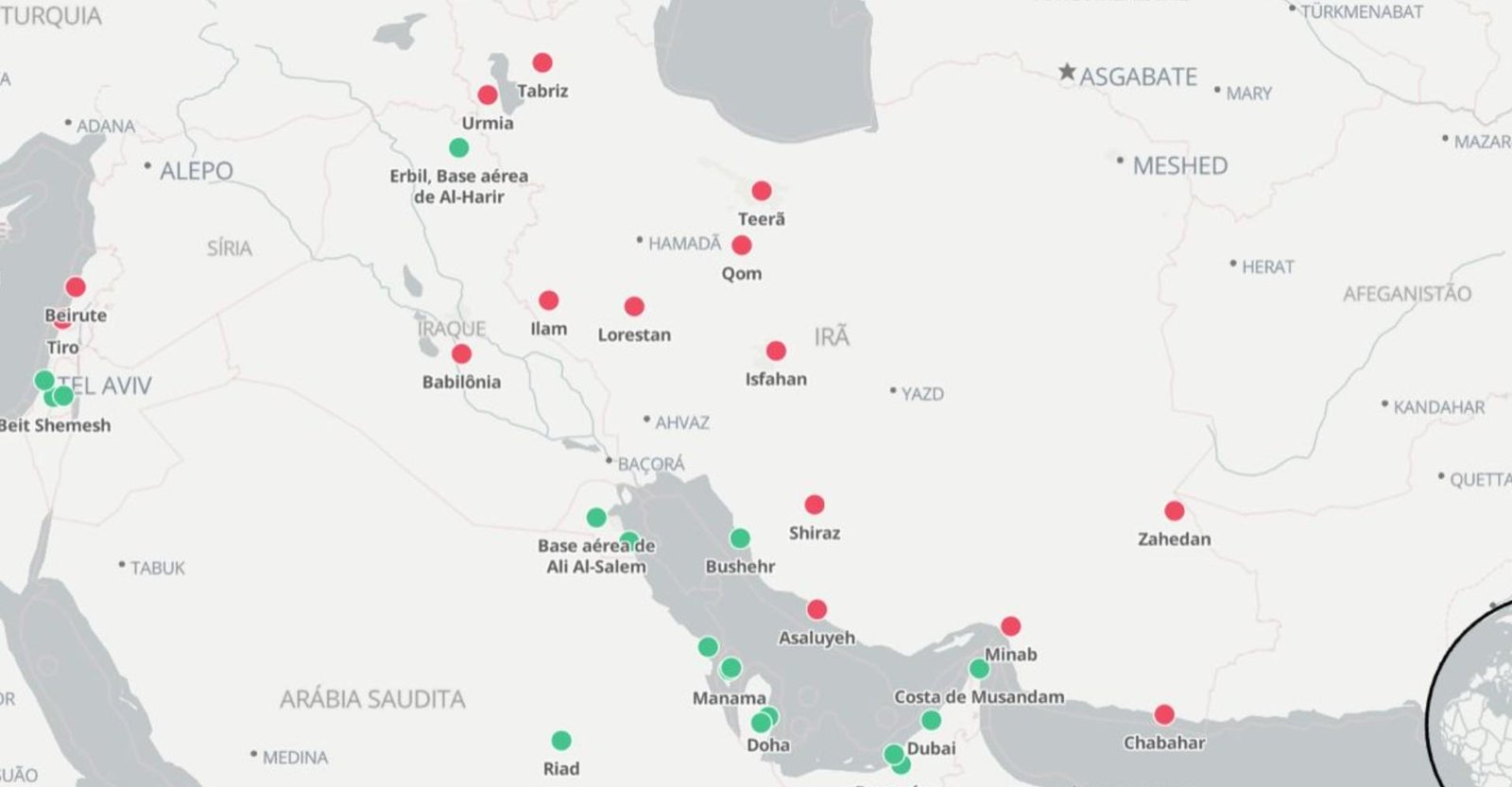 Mapa da guerra: Infográfico mostra ataques lançados por EUA, Israel, Irã e Hezbollah; veja
