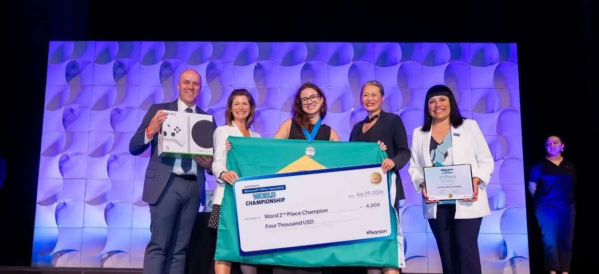 Brasil é vice no MOS 2026, da Pearson Certiport