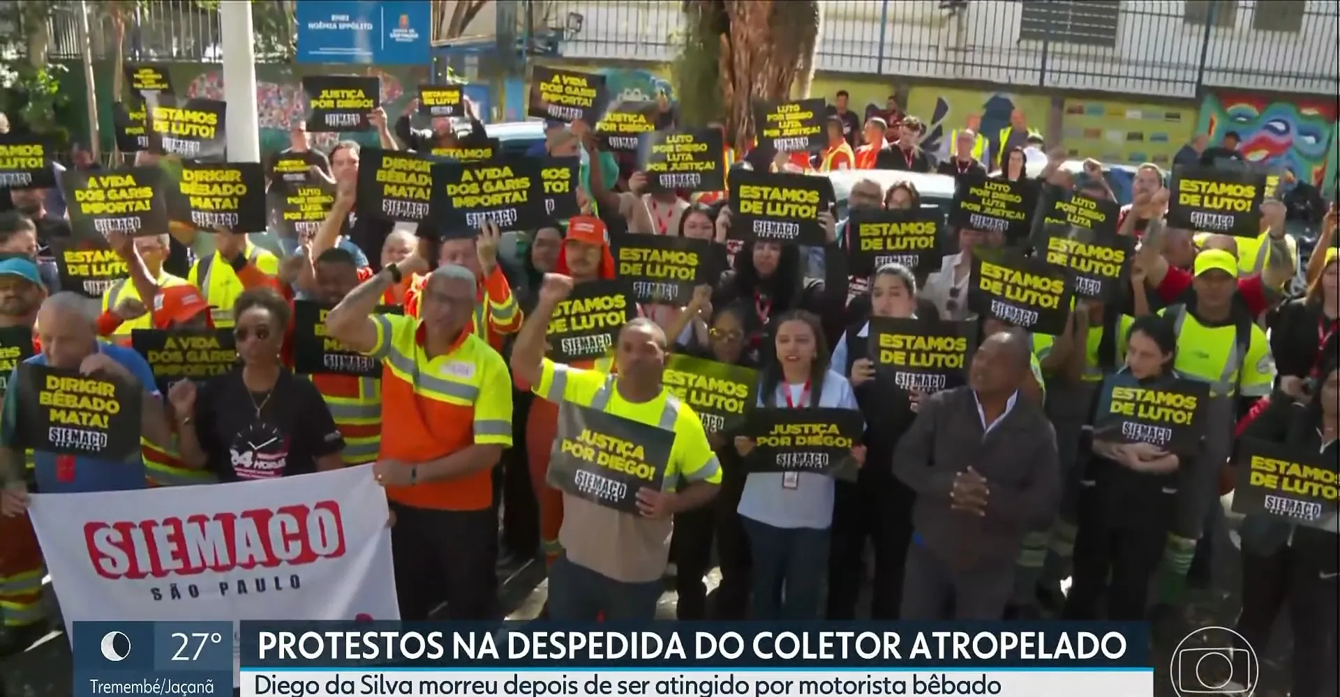 Coletor de lixo que morreu após ser atropelado por motorista bêbado é enterrado na Zona Leste de SP