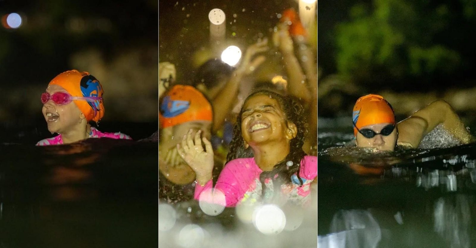 Nadadores noturnos transformam praia de Vila Velha em ponto de treino | G1
