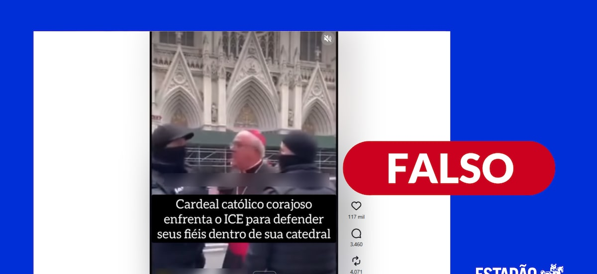 Vídeo de cardeal enfrentando o ICE nos Estados Unidos foi feito com inteligência artificial