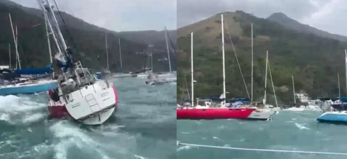 Vídeos mostram barcos sendo arrastados devido a fortes ventos no litoral norte de SP