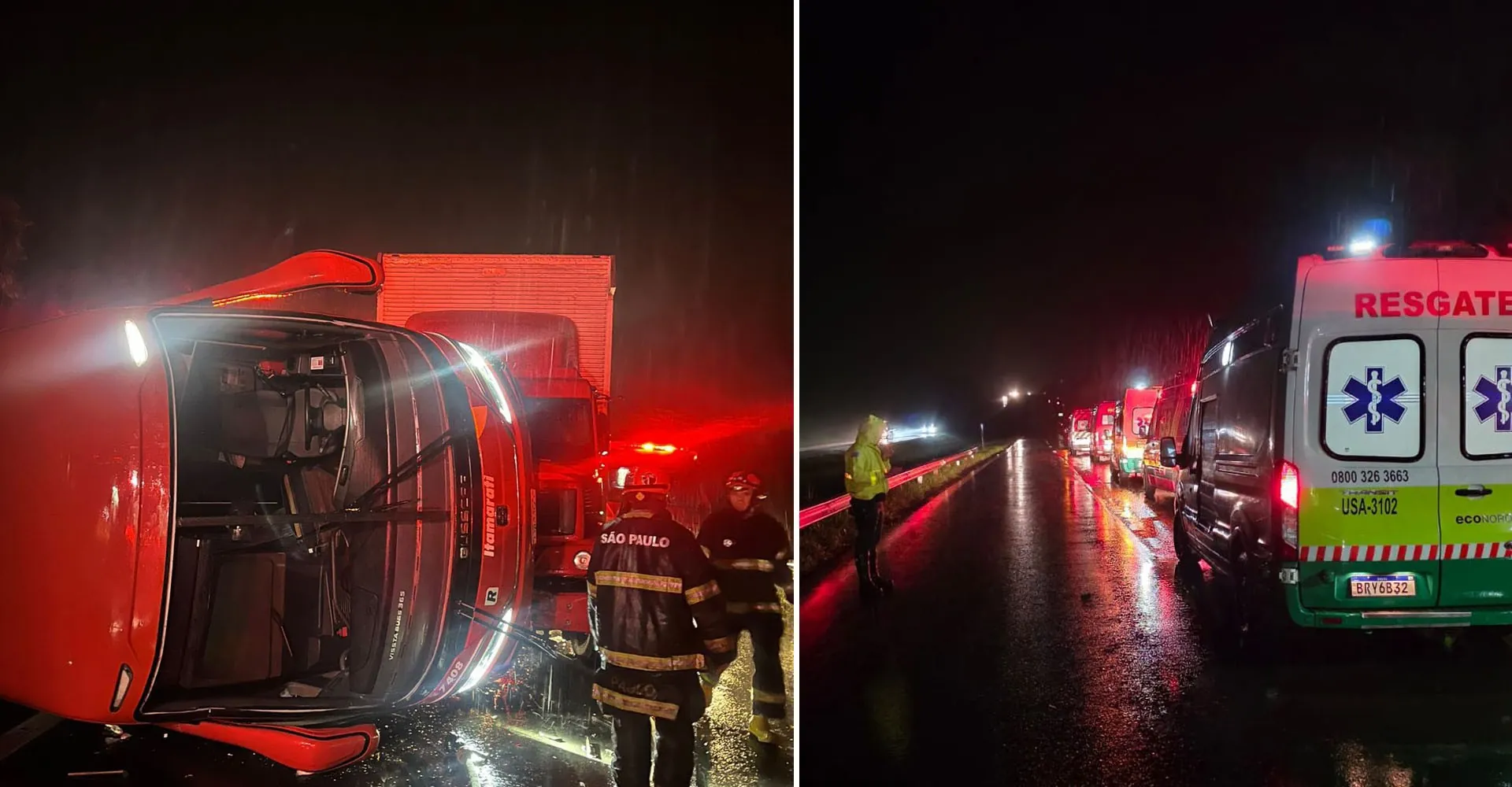 Acidente na Washington Luís: Ônibus tomba e deixa feridos em Uchôa | G1