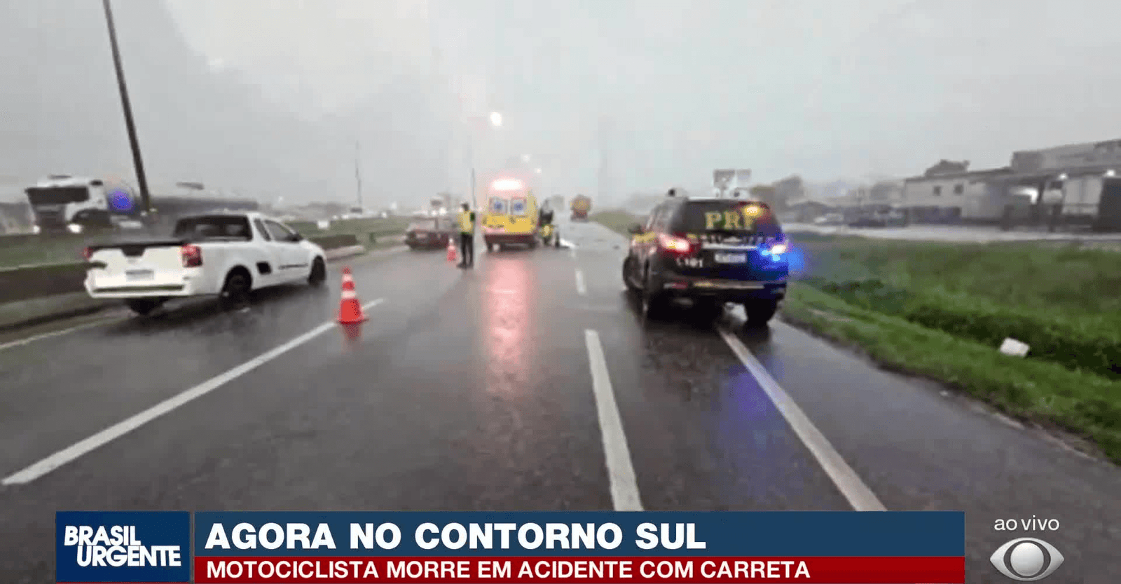 Motociclista morre atropelado por carreta no Contorno Sul em Curitiba