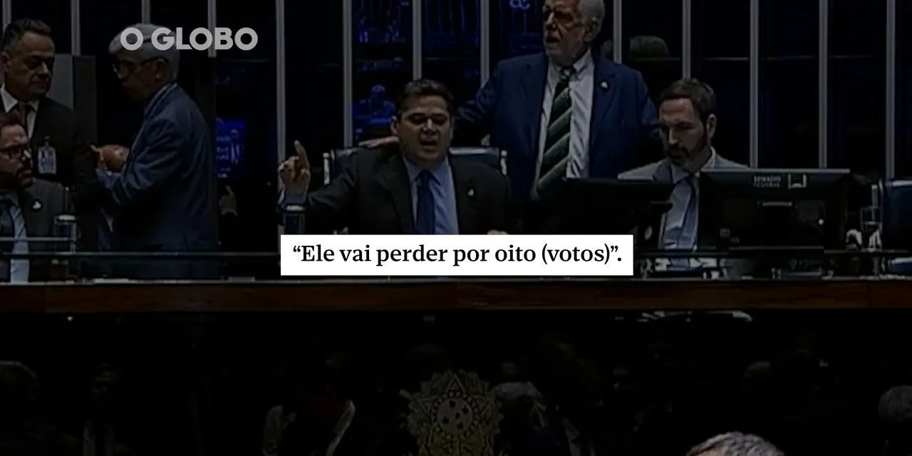 Alcolumbre previu diferença de oito votos contra indicação de Messias ao STF pouco antes da revelação do resultado; vídeo