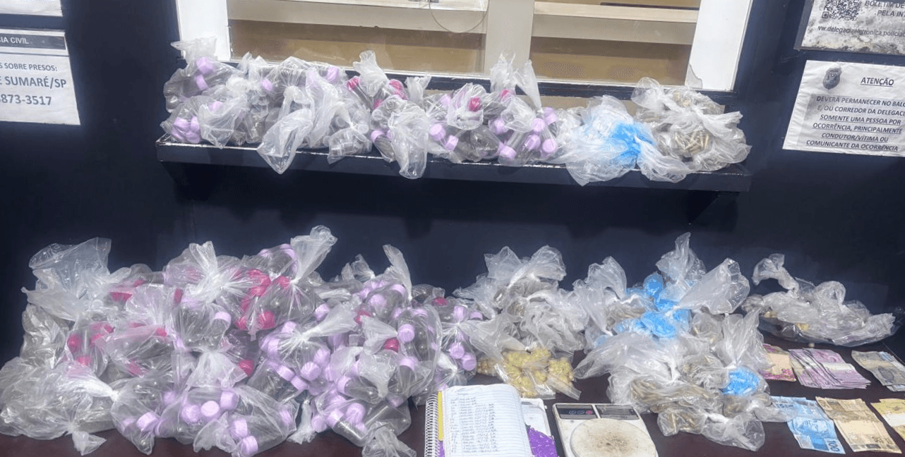 Casal é preso com mais de 12 kg de drogas em Hortolândia