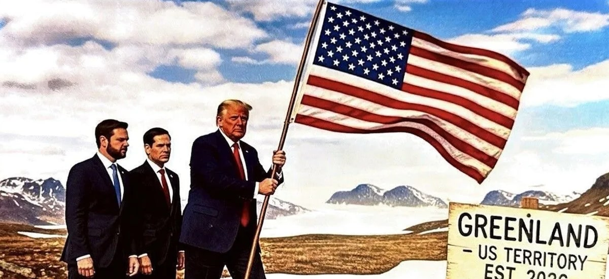 Trump publica imagem de IA cravando bandeira dos EUA na Groenlândia