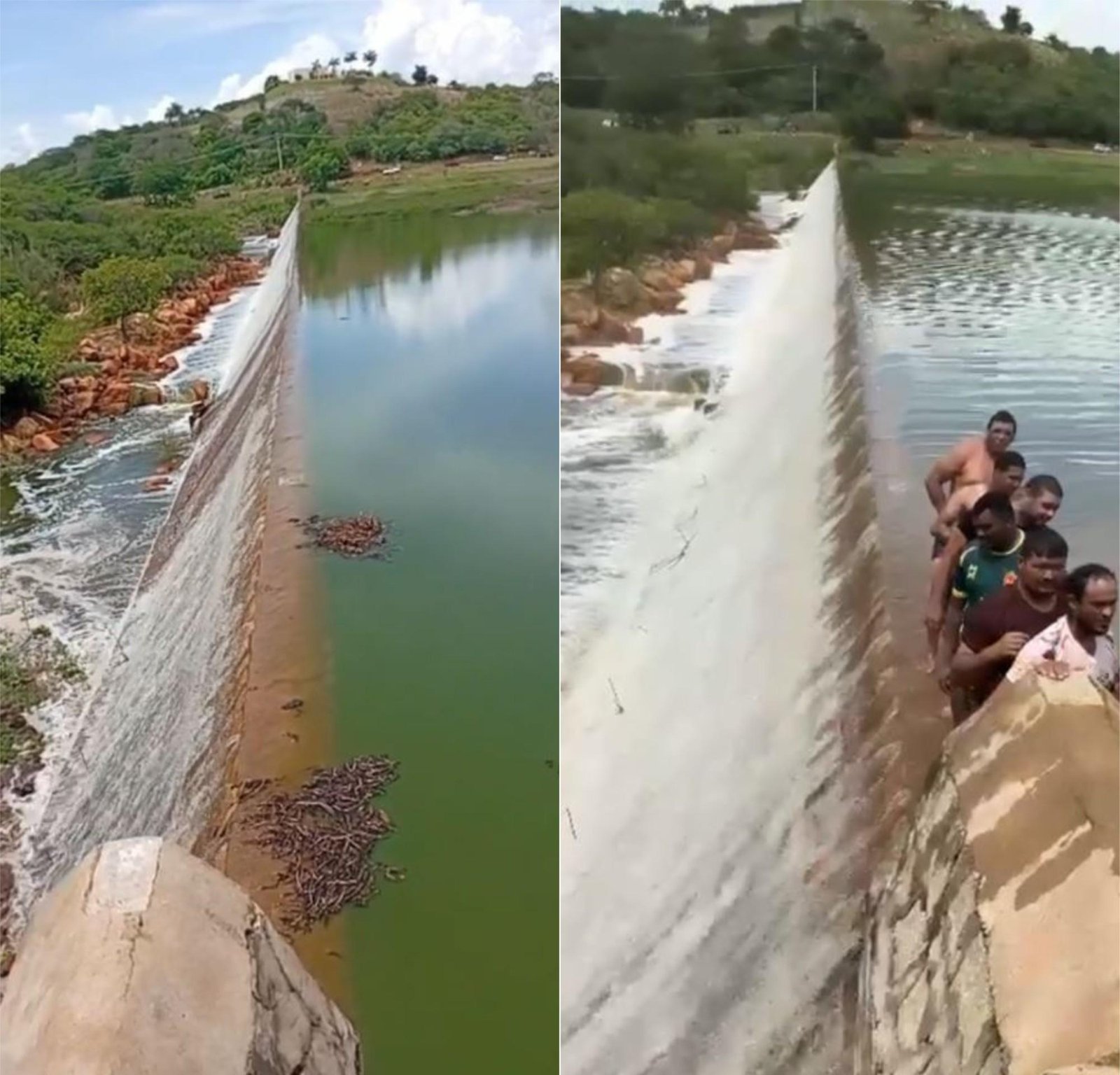 VÍDEO: Barragem em Serra Negra do Norte sangra após chuvas no RN | G1
