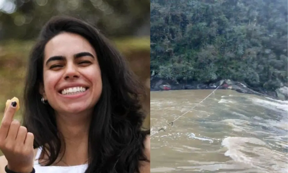 Ponto de rio em que fotógrafa tentou atravessar e desapareceu fica próximo à queda de 45 metros; VEJA VÍDEO