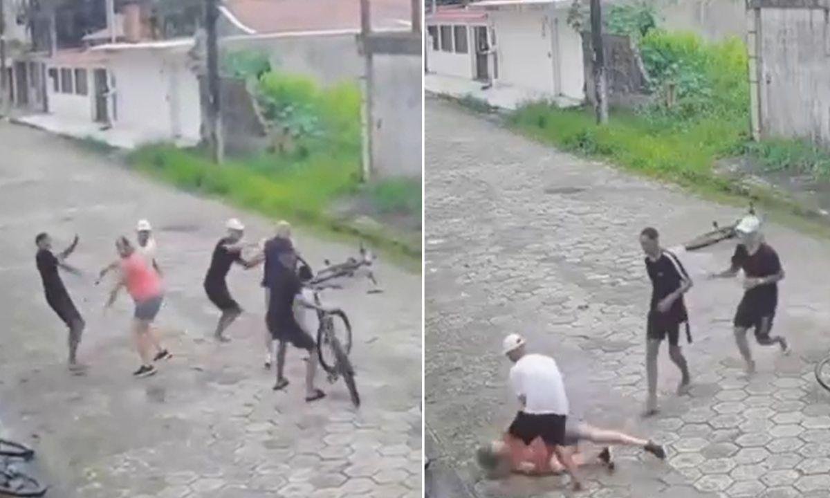 Jovens de bicicleta cercam e agridem idosos durante roubo de aliança | G1