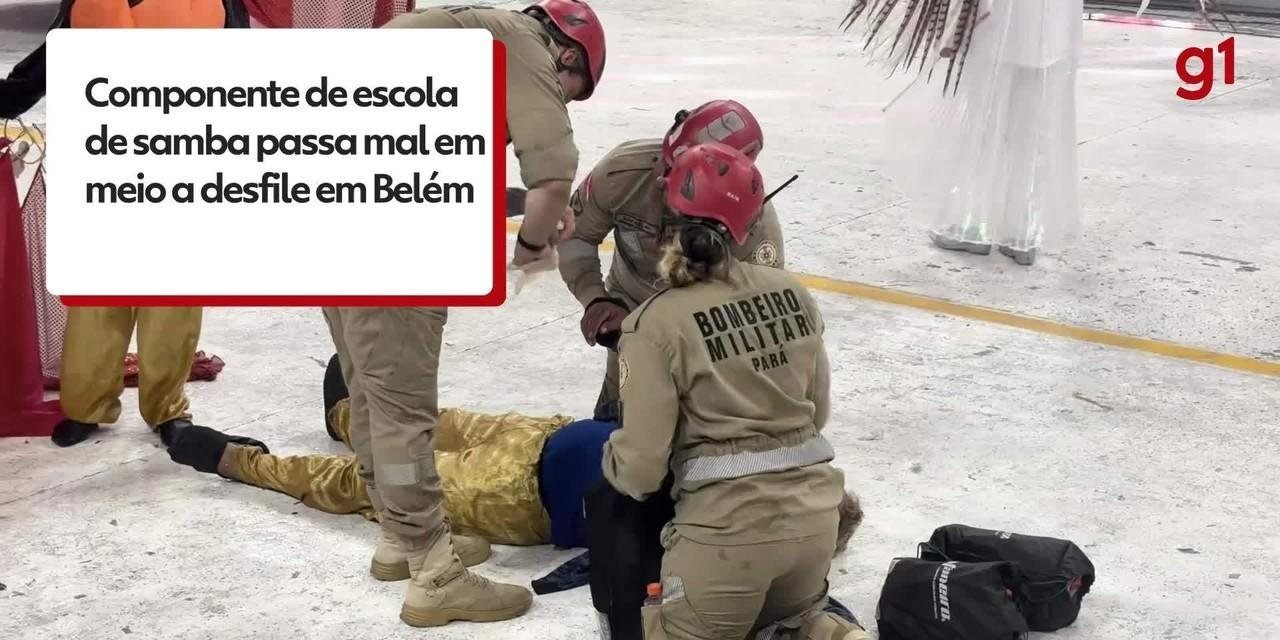 Componente de escola de samba passa mal e fica desacordado em Belém | G1