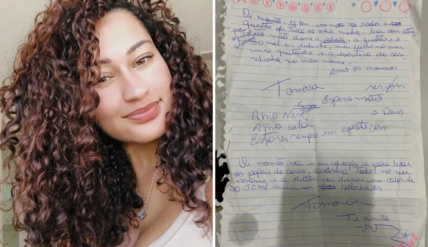 Carta foi encontrada em cativeiro onde jovem foi amordaçada e acorrentada pelo ex: 'Espero não ser um adeus'