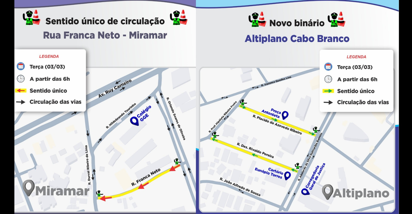 Trânsito em João Pessoa: Altiplano e Miramar têm novas mudanças | G1