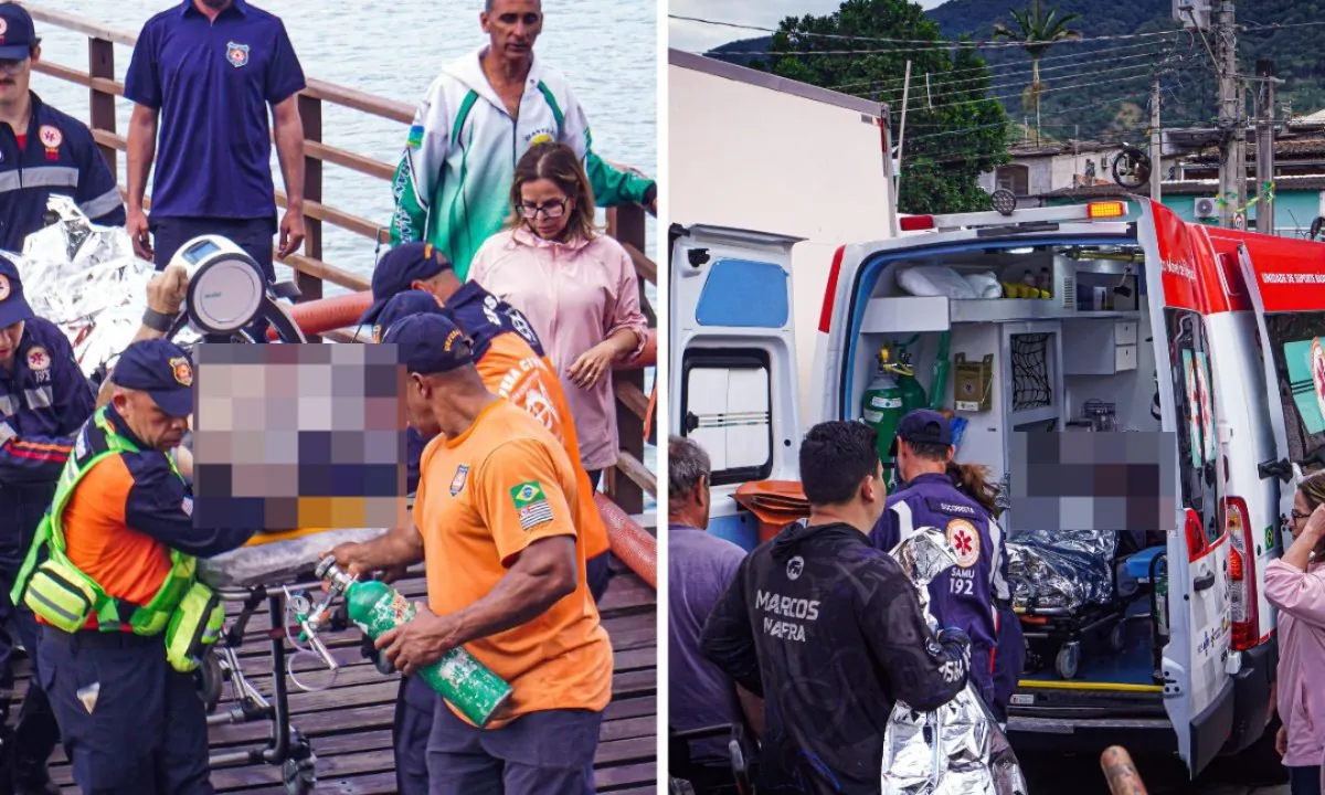 Homem morre após embarcação de pesca naufragar durante vendaval em São Sebastião