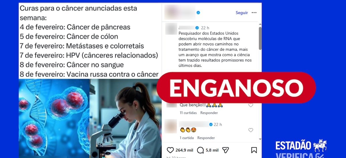 Câncer: tratamentos em fase inicial de testes aparecem em postagem viral como ‘curas novas’