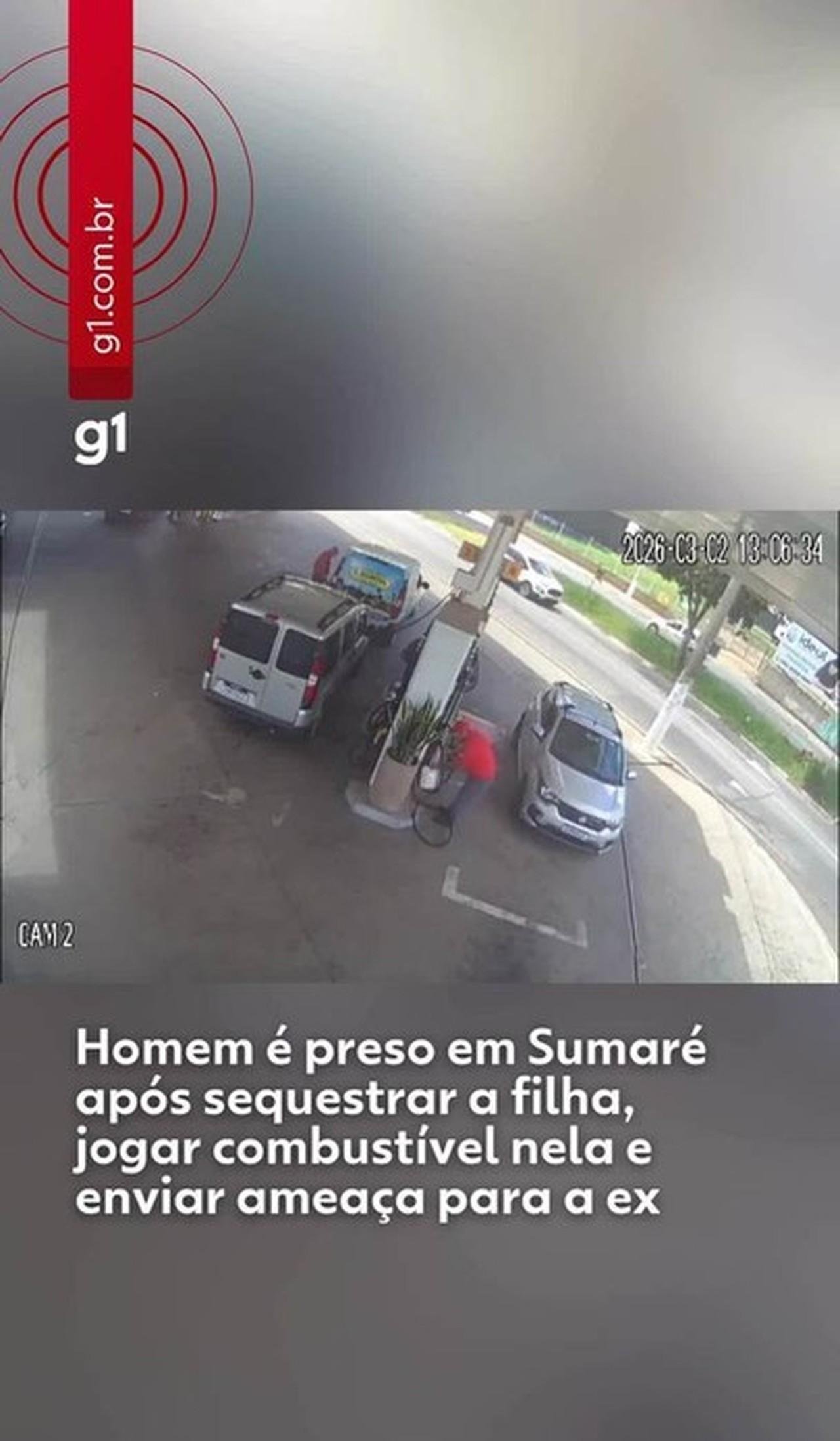 Homem é preso após sequestrar filha e jogar combustível nela em Sumaré | G1