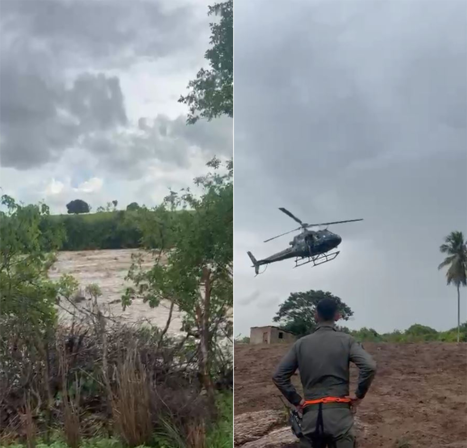 Família é resgatada de helicóptero após ficar ilhada com cheia de rio | G1